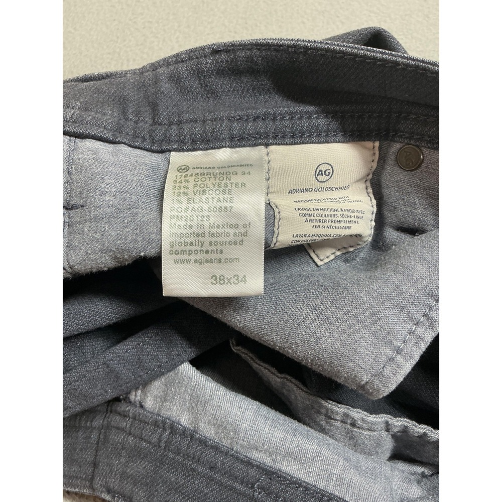 AG Adriano Goldschmied Jeans Mens 36x34 Gray Everett Slim Straight Dark Wash - Picture 9 of 12